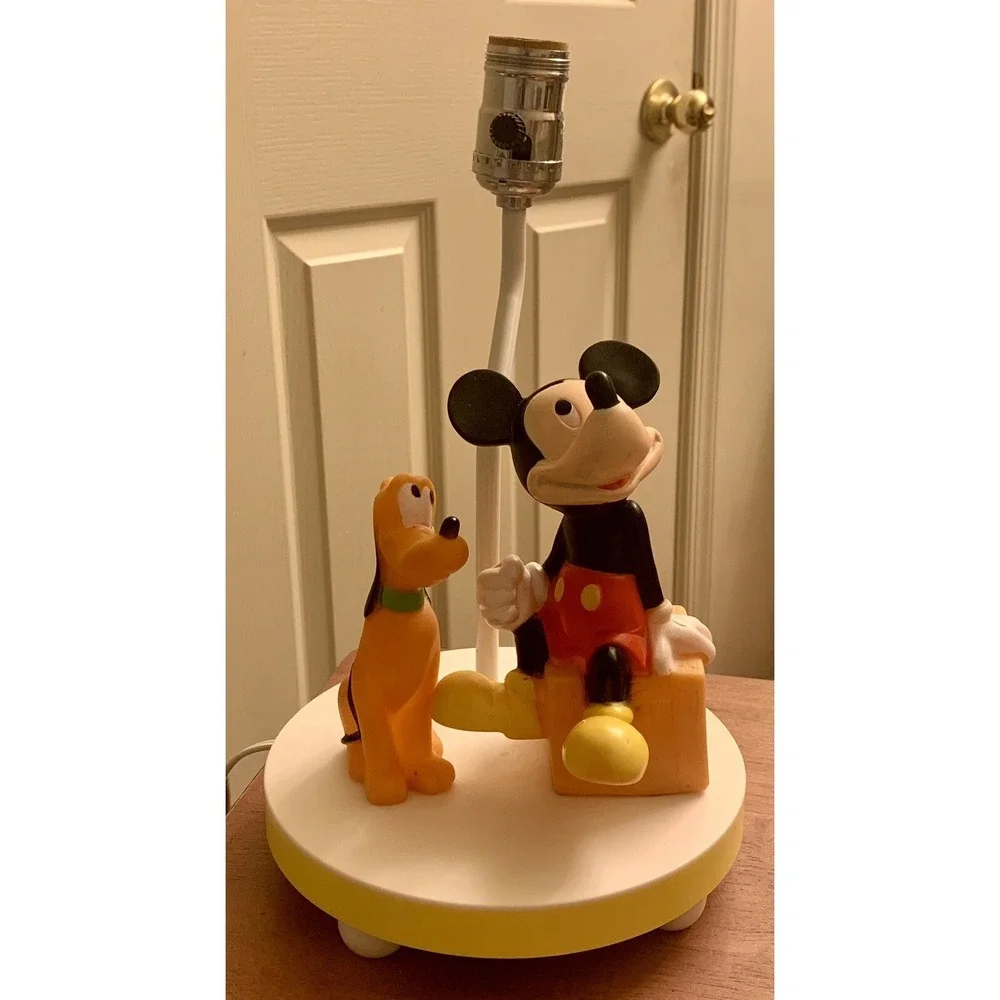 Vintage Disney Mickey Mouse & Pluto Balloon‎ Nursery Lamp